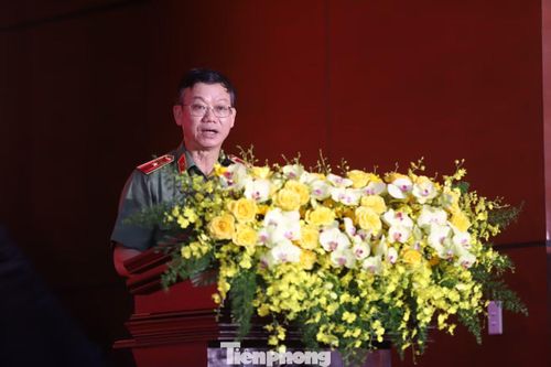 Thiếu tướng Vũ Như Hà, Giám đốc Công an tỉnh Tây Ninh phát biểu tại buổi lễ. ﻿Ảnh: Nguyễn Tiến