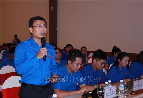 Anh Lò Xuân Hạnh, Phó Bí thư Tỉnh đoàn Điện Biên tham luận tại Hội nghị.