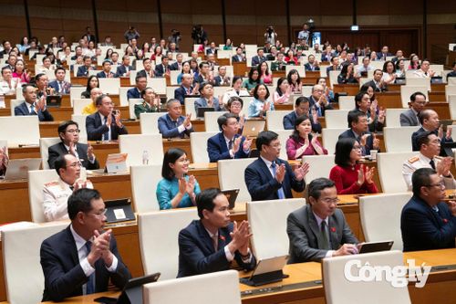 100% ĐBQH có mặt tán thành thông qua Nghị quyết về việc thành lập thành phố Quảng Ninh.