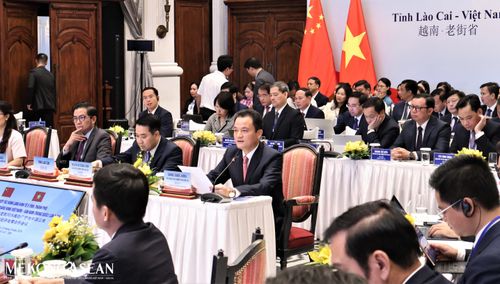 Ông Giàng Quốc Hưng, Phó Chủ tịch UBND tỉnh Lào Cai phát biểu tại hội nghị. Ảnh: Thu Thảo/Mekong ASEAN.