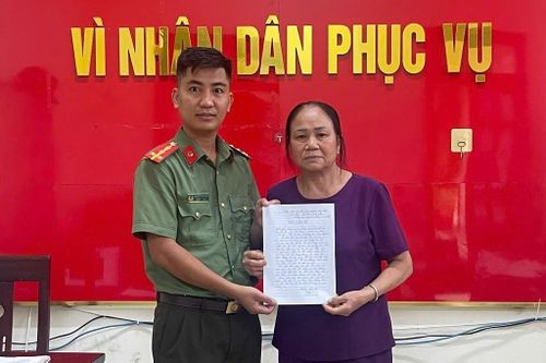 Mẹ anh May gửi thư cảm ơn Công an xã Mường Xén và Đại uý Hoàng Tiến Thành và Thượng uý Hồ Hồng Quân.