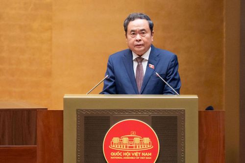 Chủ tịch Quốc hội Trần Thanh Mẫn phát biểu bế mạc kỳ họp. Ảnh: media.quochoi.vn