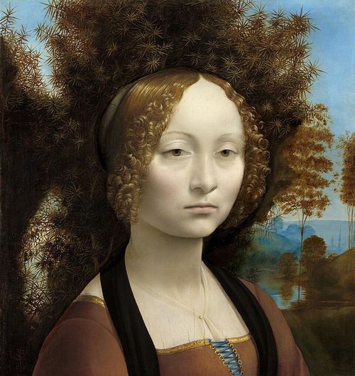  Tác phẩm chân dung nổi tiếng Ginevra de’ Benci được danh họa Leonardo da Vinci vẽ vào khoảng năm 1474-1478. Ảnh: wikipedia. 