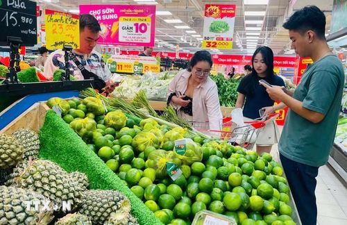 Mua sắm tại siêu thị. (Ảnh minh họa. Hương Giang/TTXVN)