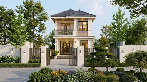 Nhà mái Nhật 2 tầng. (Ảnh minh họa: AI)