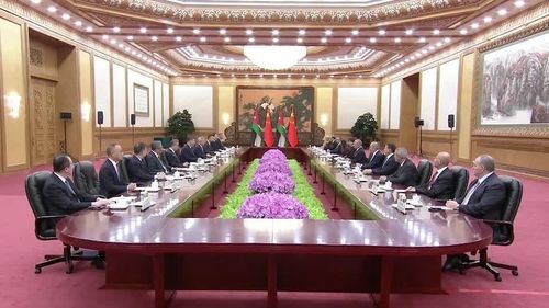 Chủ tịch Trung Quốc Tập Cận Bình hội đàm với Quốc vương Jordan Abdullah II tại Bắc Kinh, Trung Quốc ngày 24-8. Ảnh: Reuters
