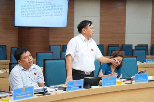 Đại biểu đặt câu hỏi tại phiên giải trình. Ảnh: Hoàng Anh