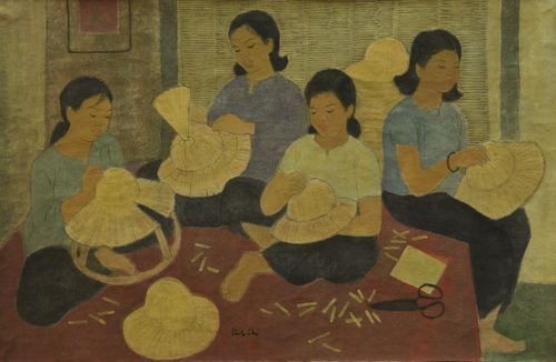 Tác phẩm "Đan mũ" của tác giả Linh Chi.