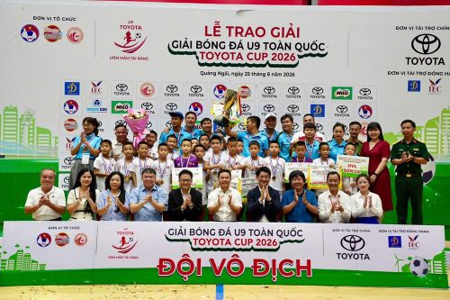 U9 HVL Sơn La lần đầu đăng quang Giải bóng đá U9 toàn quốc Toyota Cup 2026