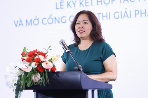 Bà Nguyễn Thị Bích Vân, Tổng Giám đốc Quốc gia Unilever Việt Nam chia sẻ tại sự kiện