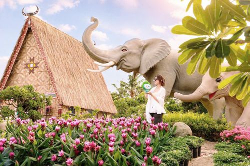  Nhiều không gian trưng bày kết hợp sắc hoa với bản sắc văn hóa đại ngàn Tây Nguyên 