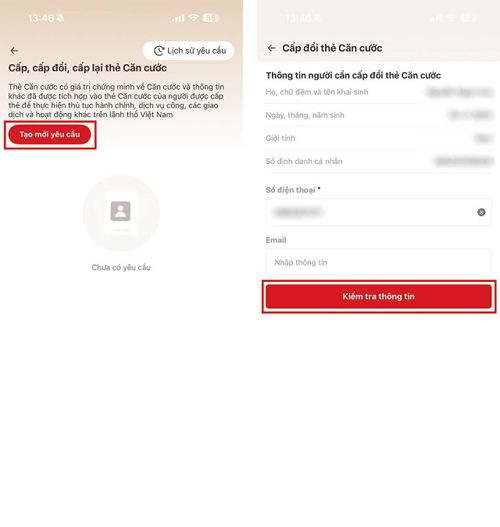 Tạo yêu cầu mới.