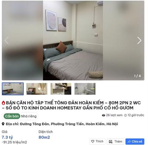 Giá căn hộ tập thể cũng không hề rẻ. Ảnh: Nhapho