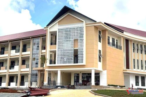 Một khu trong trường học đã gần hoàn thiện. Ảnh: Hải Dương