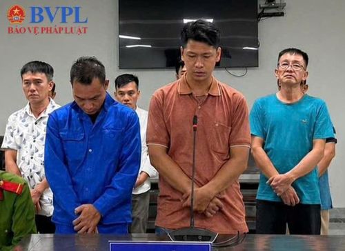 Các bị cáo tại phiên tòa.