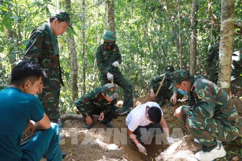 Đội Tìm kiếm, quy tập hài cốt liệt sĩ, Bộ Chỉ huy Quân sự tỉnh Khánh Hòa tìm kiếm hài cốt liệt sĩ. Ảnh: Xuân Triệu - TTXVN