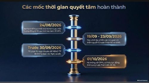 Các mốc thời gian cụ thể để hoàn thiện ban hành hệ thống văn bản quy phạm pháp luật.