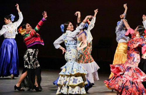 Các nghệ sĩ biểu diễn tại đêm bế mạc Lễ hội Flamenco quốc tế tại thủ đô Mexico City, Mexico. Ảnh: THX/TTXVN phát
