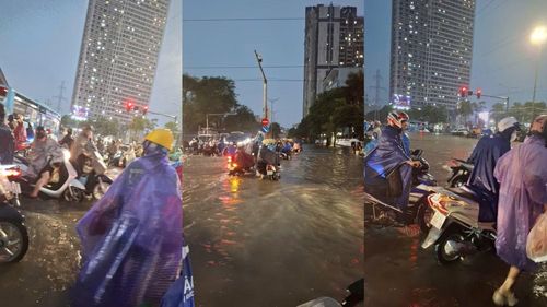 Người dân ﻿chật vật trên đường về nhà.