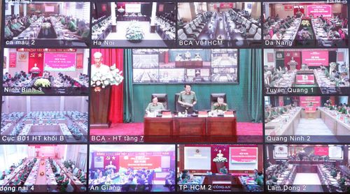  Hội nghị được truyền trực tuyến tới công an các địa phương. Ảnh: MINH HẢI 