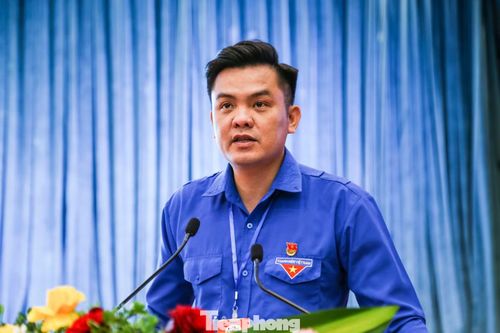 Anh Phạm Hồng Hiệp - Bí thư Tỉnh Đoàn Gia Lai phát biểu. Ảnh: Trương Định