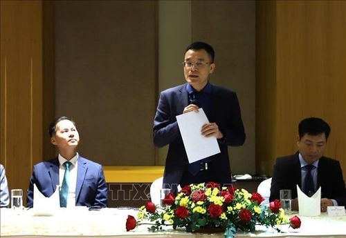 Ông Ngô Vĩnh Quý, Tổng Giám đốc Mytel, phát biểu tại cuộc gặp.