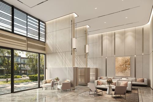 Phối cảnh sảnh lobby tòa tháp cao tầng tại Imperia Sensa Park. Nguồn ảnh MIK Group.