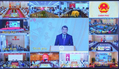 Hội nghị được kết nối trực tuyến từ trụ sở Chính phủ đến điểm cầu UBND 34 tỉnh, thành phố trong cả nước.