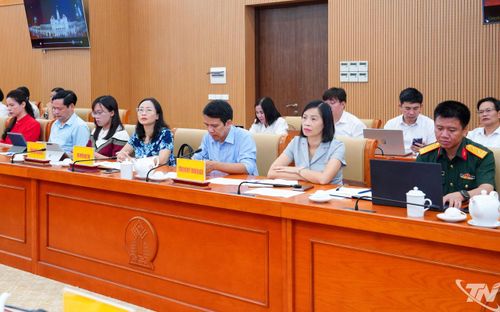 Các đại biểu dự Hội nghị tại điểm cầu tỉnh Thái Nguyên.