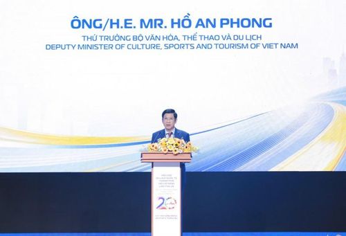 Thứ trưởng Bộ Văn hóa, Thể thao và Du lịch Hồ An Phong phát biểu tại lễ khai mạc. Ảnh: Bộ Văn hoá, Thể thao và Du lịch.