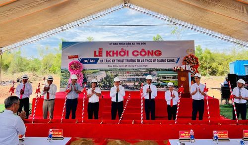 Xã Thu Bồn khởi công dự án hạ tầng trường học.