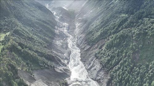 Khu vực xảy ra lũ quét tại Nepal ngày 27/8/2026. Ảnh: THX/TTXVN phát