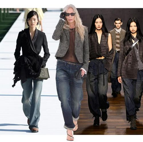 Quần baggy và slouchy vẫn giữ vị trí đáng kể trong mùa thu 2026. Ảnh: Harper's Bazaar