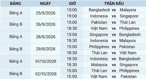 Lịch thi đấu tự thiết kế.