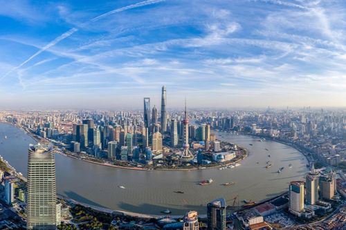 Thành phố Thượng Hải và sông Hoàng Phố nhìn từ trên cao. Ảnh: Trang thông tin thành phố Thượng Hải
