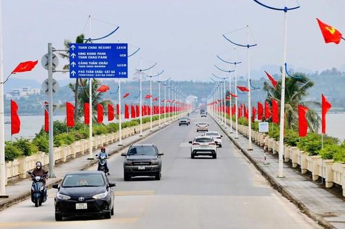 Sắc đỏ trải dài hai bên tuyến đường, tạo nổi bật trong những ngày cuối tháng 8. Ảnh: Nguyễn Thanh Tùng