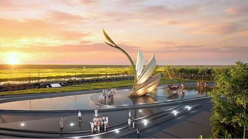 Phác họa một góc Công viên Ba Hạt Lúa tại Cà Mau. (Ảnh tư liệu)