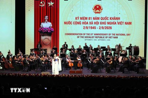 Chương trình nghệ thuật đặc biệt chào mừng kỷ niệm 81 năm Quốc khánh nước Cộng hòa xã hội chủ nghĩa Việt Nam. Ảnh: An Đăng/TTXVN