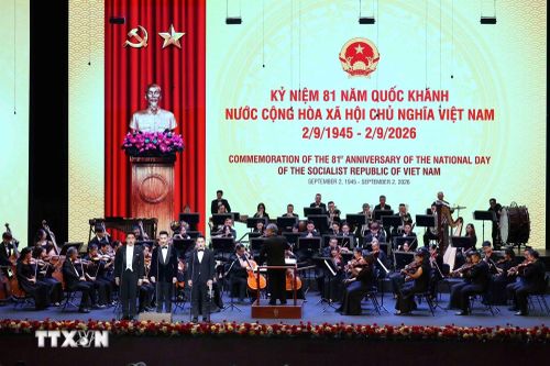 Chương trình nghệ thuật đặc biệt chào mừng Kỷ niệm 81 năm Quốc khánh nước Cộng hòa xã hội chủ nghĩa Việt Nam. Ảnh: An Đăng/TTXVN