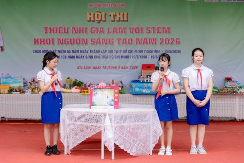 Hội thi “Thiếu nhi Gia Lâm với STEM - Khơi nguồn sáng tạo năm 2026” - sân chơi bổ ích giúp các em học sinh phát huy khả năng tư duy, sáng tạo. Ảnh: Hoàng Anh