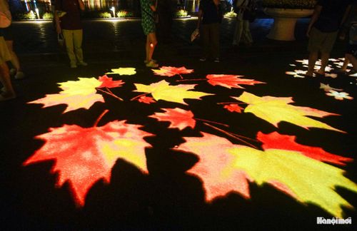 Điểm nhấn khác của dự án là việc sử dụng hệ thống đèn Gobo Mapping tại các khu vực vui chơi, giải trí trên tuyến phố đi bộ quanh hồ Hoàn Kiếm.
