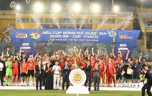 CLB Công an Hà Nội trở thành đội bóng thứ 5 trong lịch sử bảo vệ thành công danh hiệu Siêu cúp Quốc gia