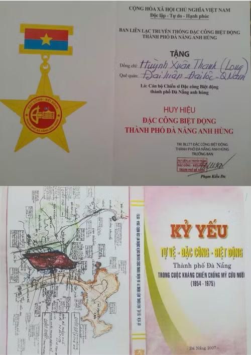 Huy hiệu và kỷ yếu Đặc công Biệt động thành phố Đà Nẵng của ông Huỳnh Xuân Thanh.