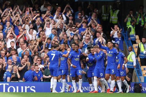  Các cầu thủ Chelsea ăn mừng bàn mở tỷ số trước Brighton. 