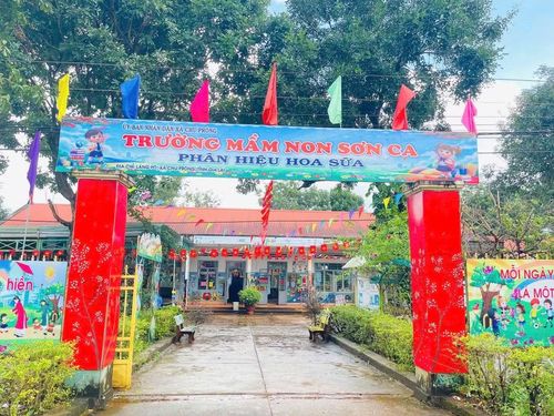  Trường Mầm non Sơn Ca (xã Chư Prông) với diện mạo tươi mới trước thềm năm học mới. Ảnh: T.D 