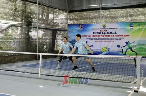 Thi đấu nội dung pickleball tại Ngày hội.