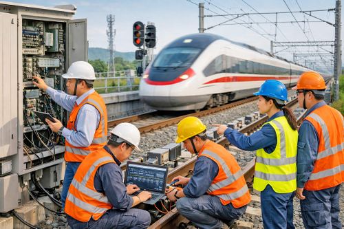 Đường sắt đặt mục tiêu đến năm 2045 hình thành hệ sinh thái công nghiệp thông tin tín hiệu đường sắt, làm chủ công nghệ sản xuất, bảo trì... (Ảnh minh họa tạo bởi AI)