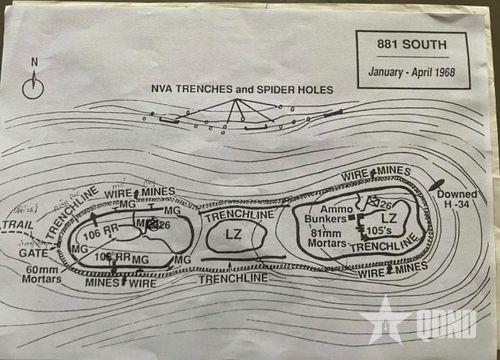 Tấm sơ đồ do cựu binh Mỹ Glenn Prentice cung cấp.
