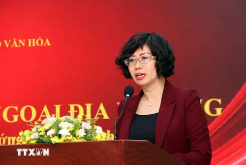 Bà Lê Thị Hồng Vân, Cục trưởng Cục Ngoại vụ và ngoại giao văn hóa, Bộ Ngoại giao. (Ảnh: Xuân Khu/TTXVN)