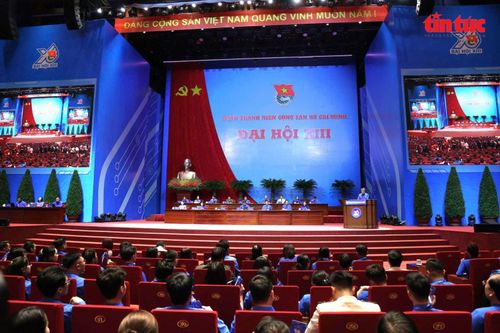 Toàn cảnh đại hội đại biểu Đoàn TNCS Hồ Chí Minh lần thứ XIII, nhiệm kỳ 2026 - 2031. Ảnh: Hồng Phượng - Lê Phú/ Báo Tin tức và Dân tộc